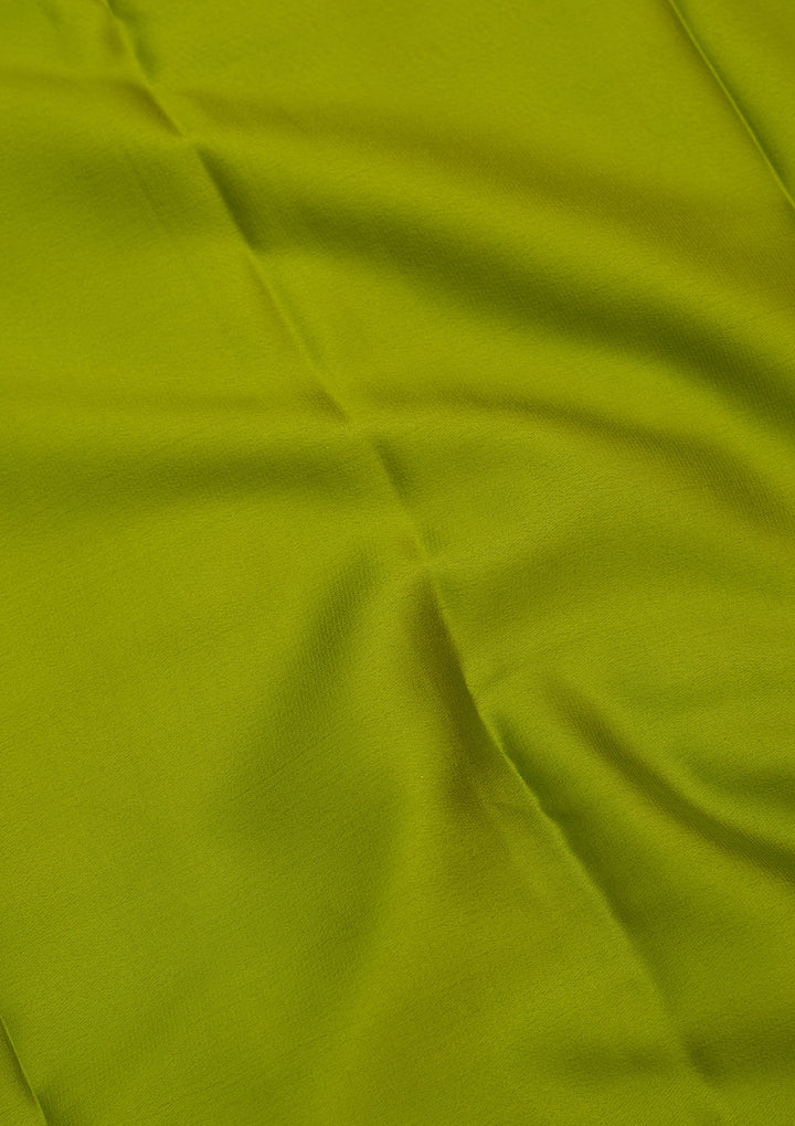 Parrot Green Zariwork Pure Crepe Silk Saree