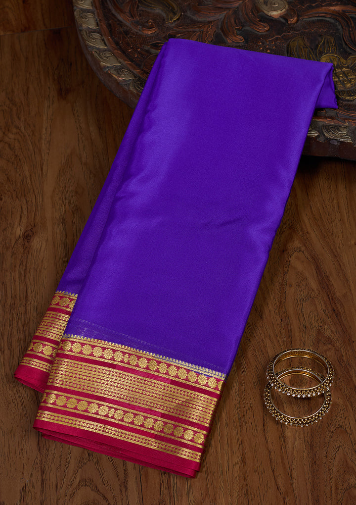 Royal Blue Zariwork Pure Crepe Silk Saree