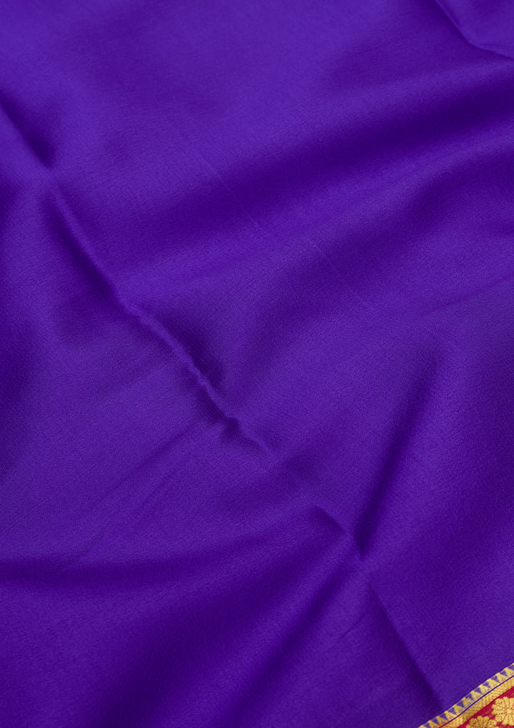 Royal Blue Zariwork Pure Crepe Silk Saree