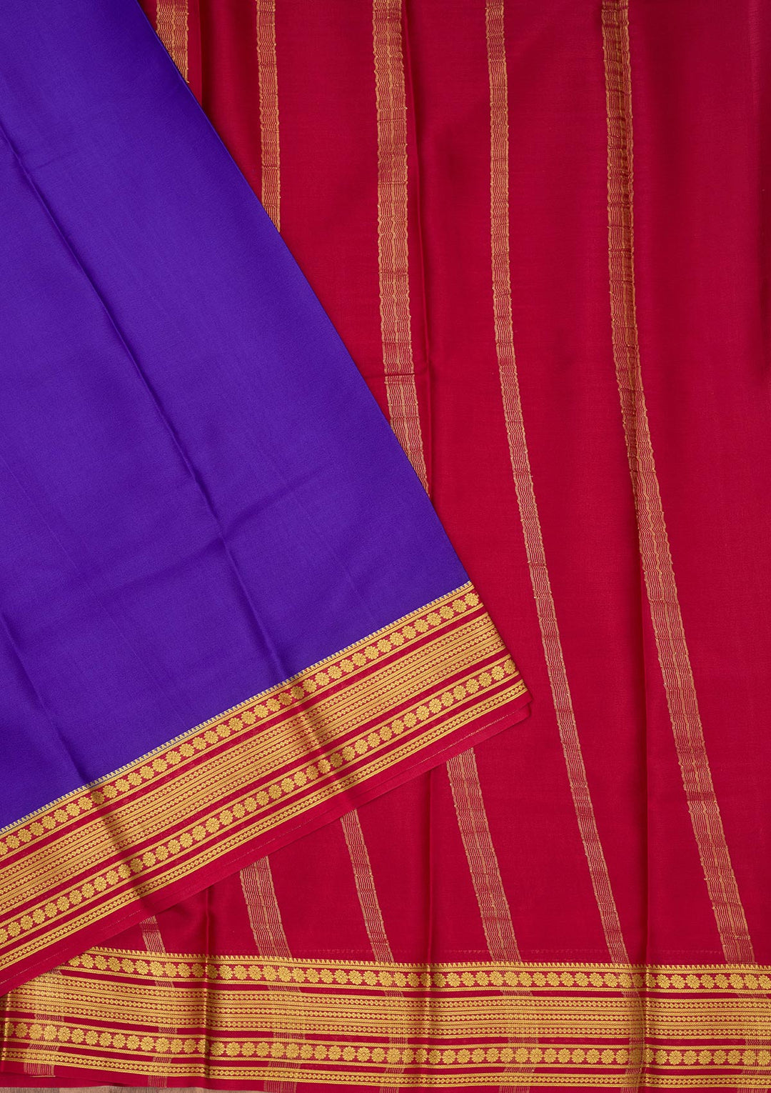 Royal Blue Zariwork Pure Crepe Silk Saree