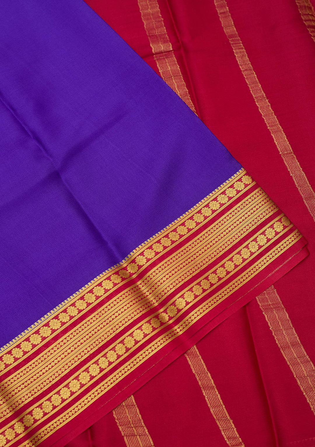 Royal Blue Zariwork Pure Crepe Silk Saree