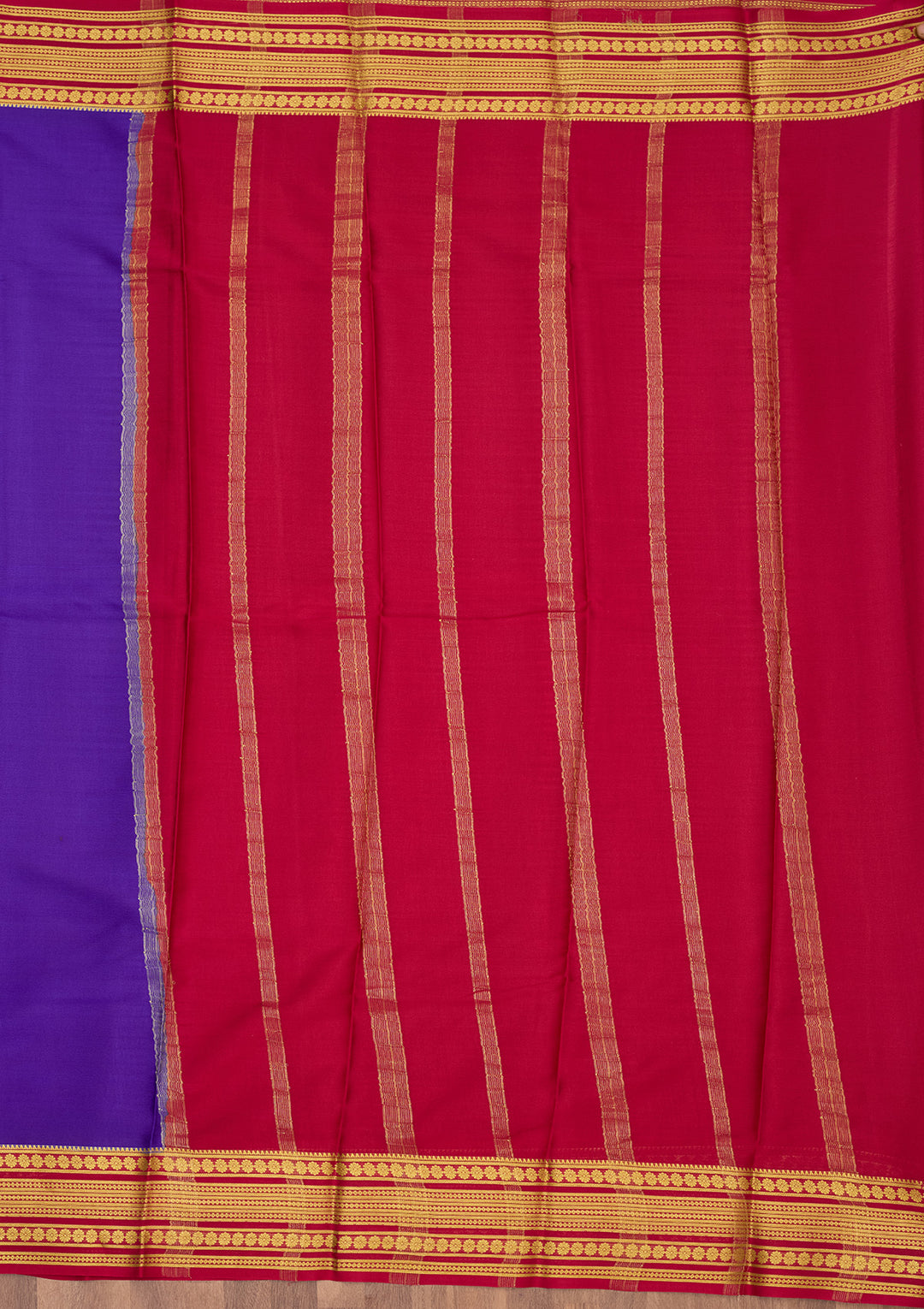 Royal Blue Zariwork Pure Crepe Silk Saree