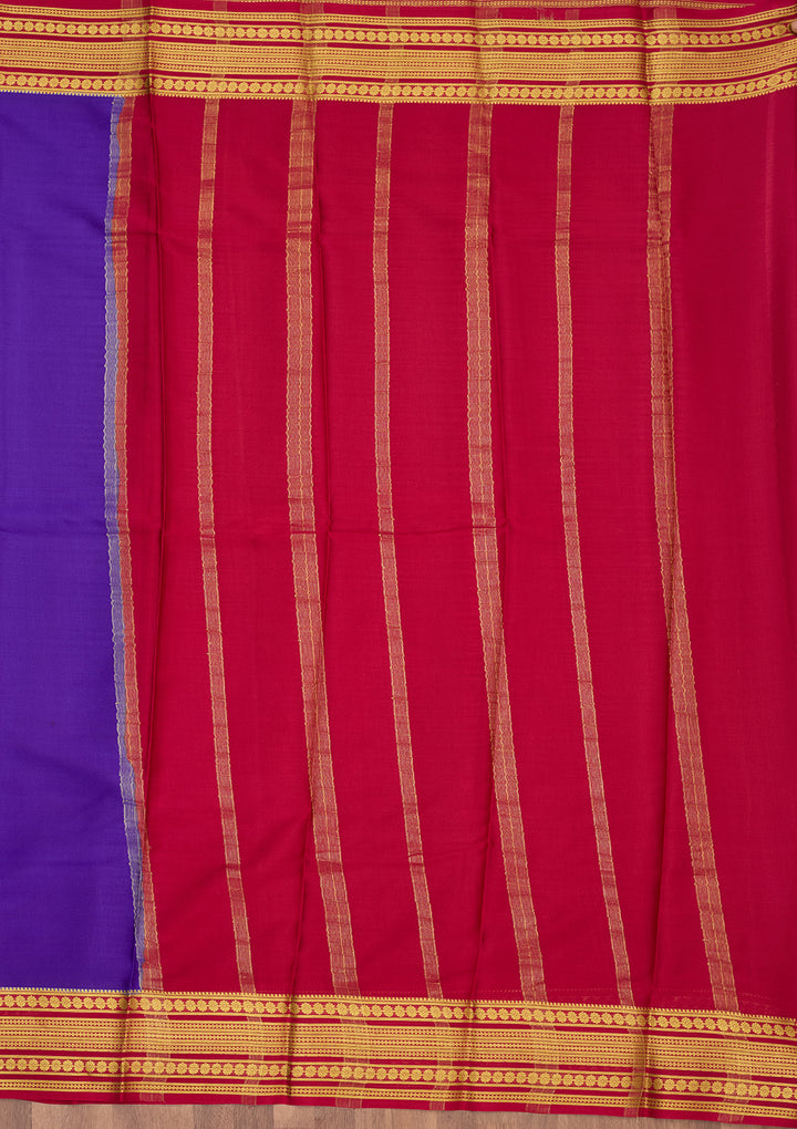 Royal Blue Zariwork Pure Crepe Silk Saree