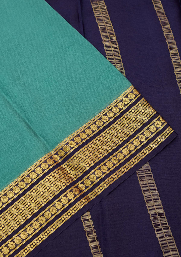 Sky Blue Zariwork Pure Crepe Silk Saree