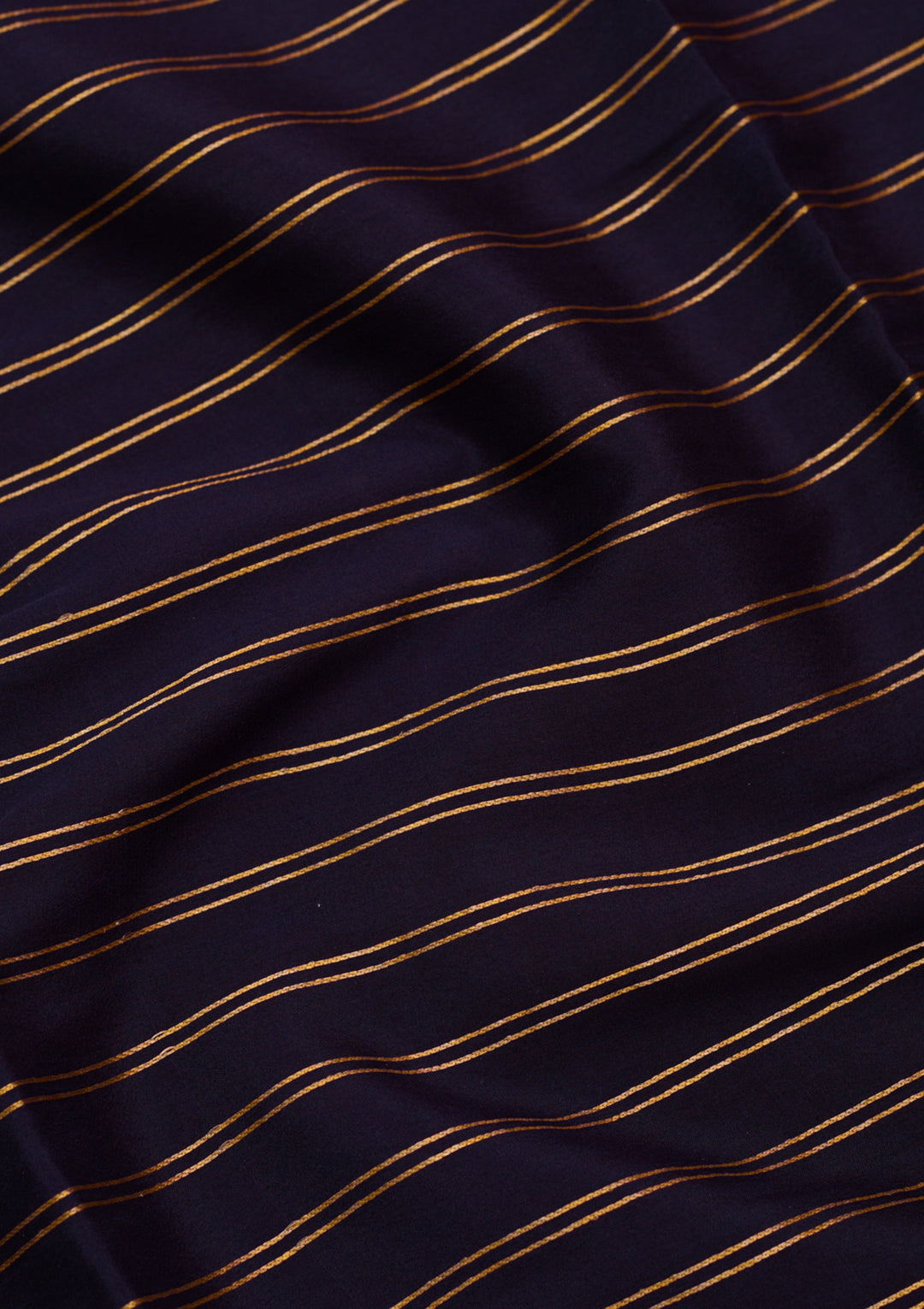 Navy Blue Zariwork Pure Crepe Silk Saree