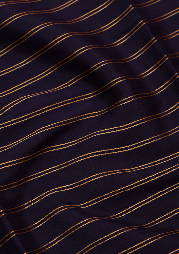 Navy Blue Zariwork Pure Crepe Silk Saree