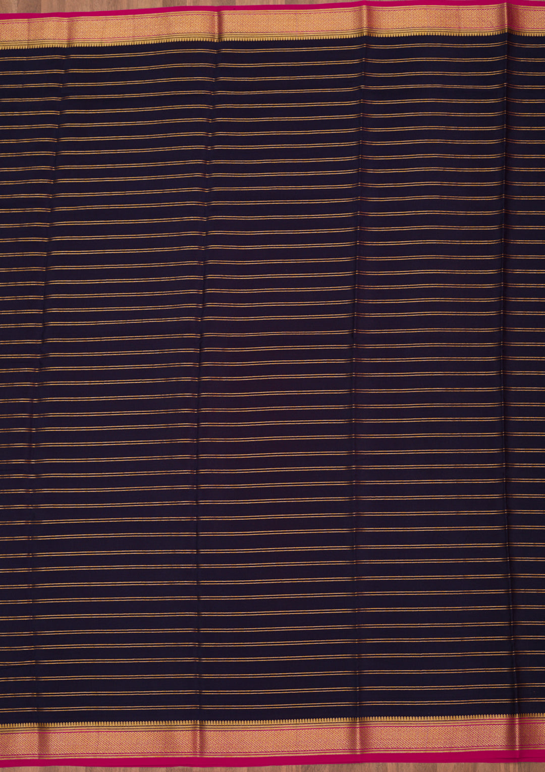 Navy Blue Zariwork Pure Crepe Silk Saree