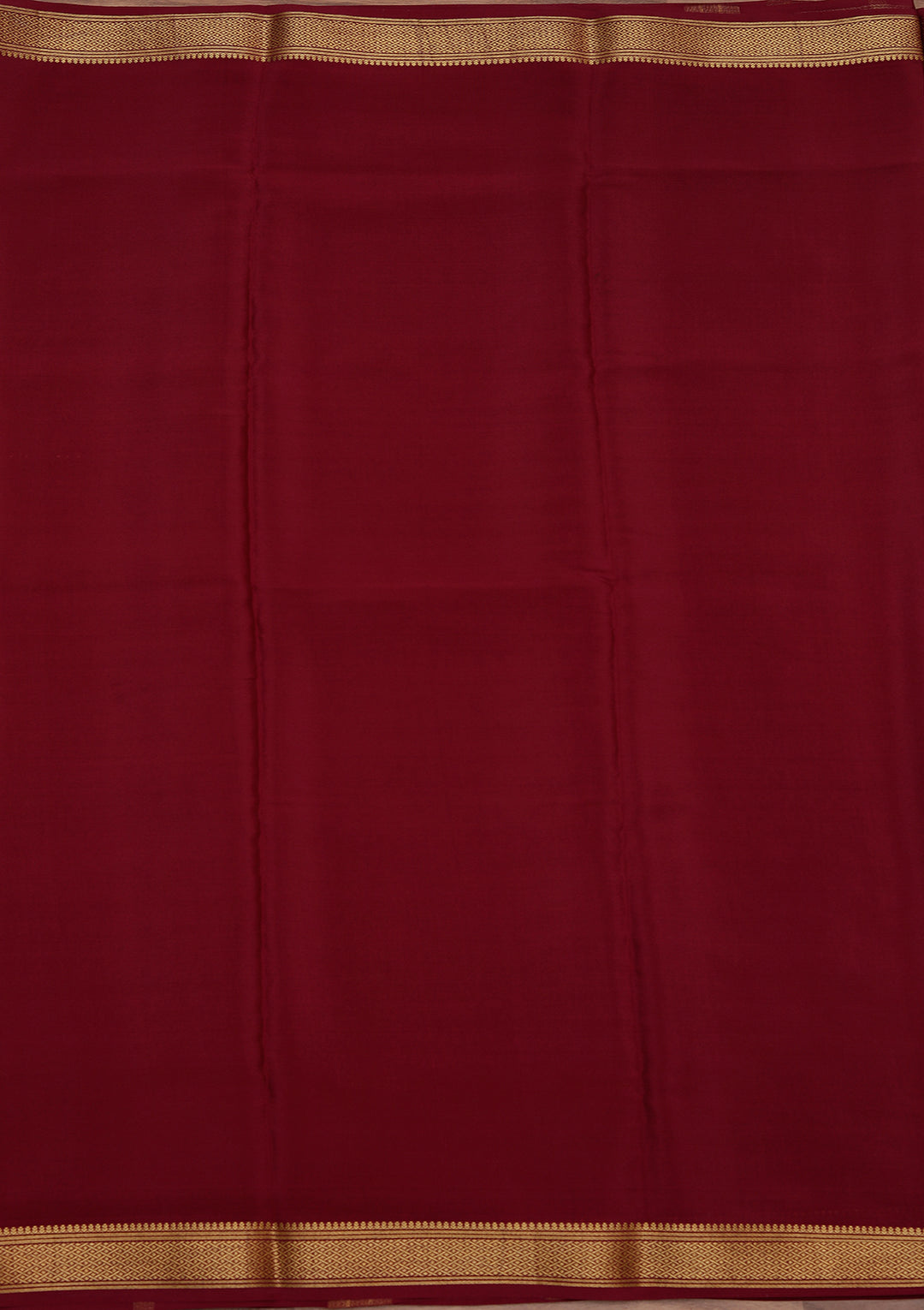 Wine Zariwork Pure Crepe Silk Saree