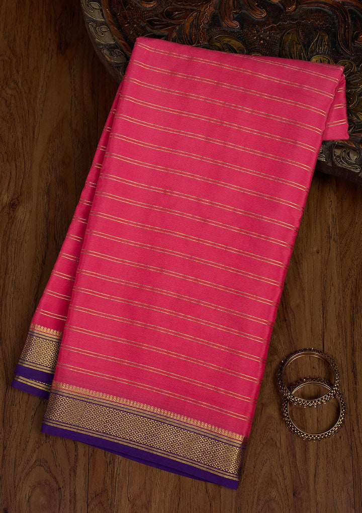 Peach Zariwork Pure Crepe Silk Saree