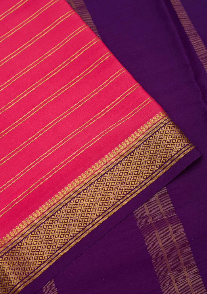 Peach Zariwork Pure Crepe Silk Saree