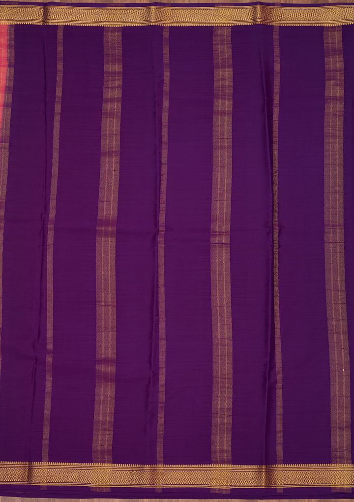 Peach Zariwork Pure Crepe Silk Saree