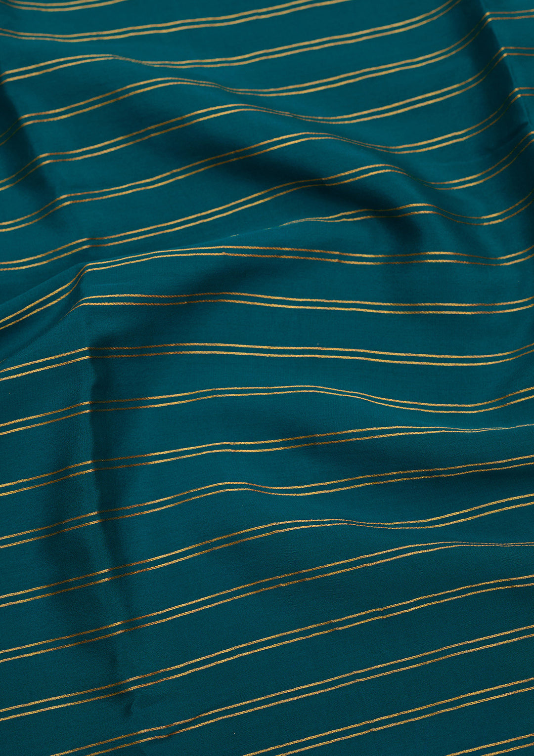 Peacock Green Zariwork Pure Crepe Silk Saree