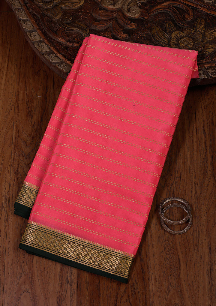 Pink Zariwork Pure Crepe Silk Saree