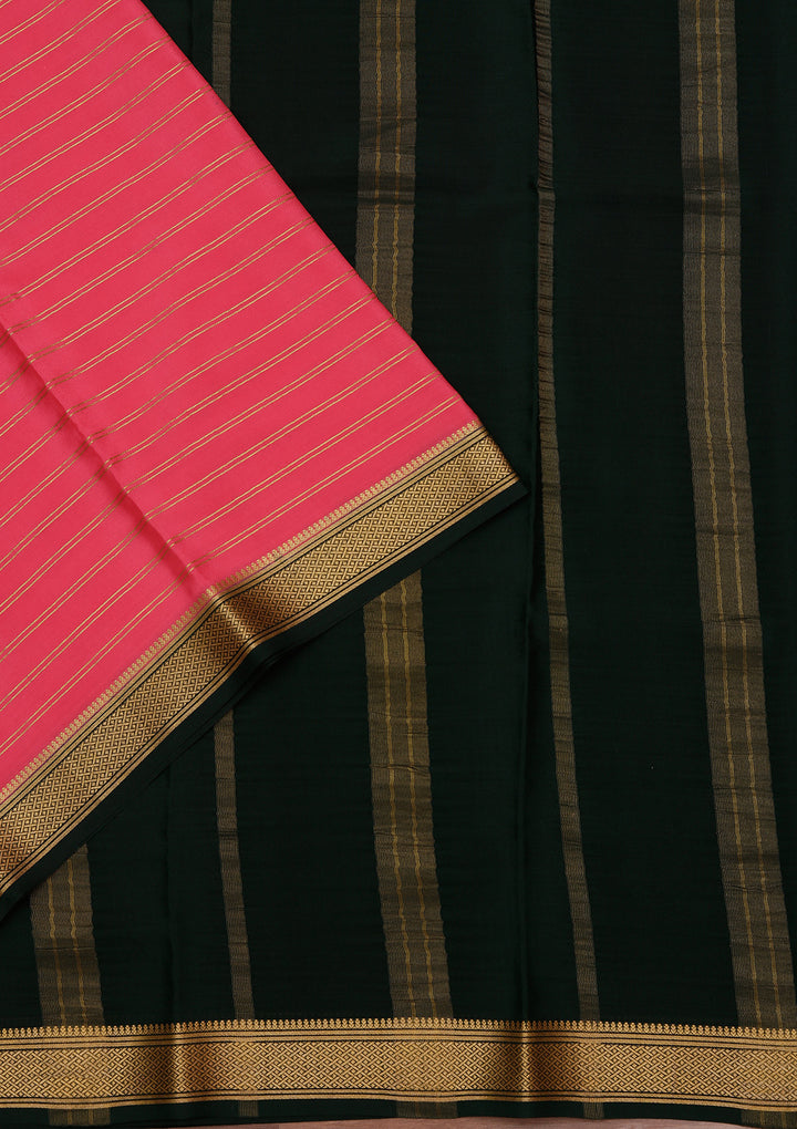 Pink Zariwork Pure Crepe Silk Saree