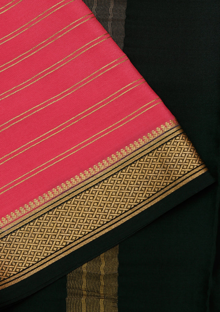 Pink Zariwork Pure Crepe Silk Saree