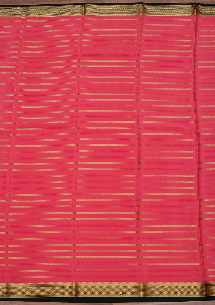 Pink Zariwork Pure Crepe Silk Saree