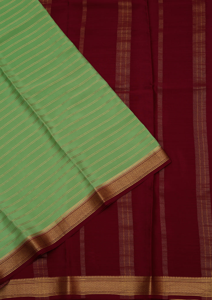 Pista Green Zariwork Pure Crepe Silk_Saree