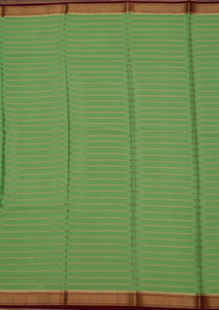 Pista Green Zariwork Pure Crepe Silk_Saree
