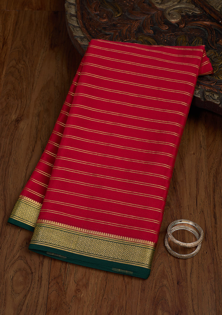 Red Zariwork Pure Crepe Silk Saree