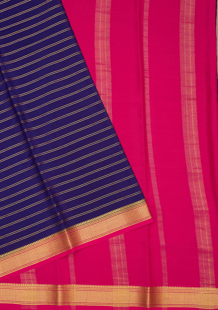 Royal Blue Zariwork Pure Crepe Silk Saree