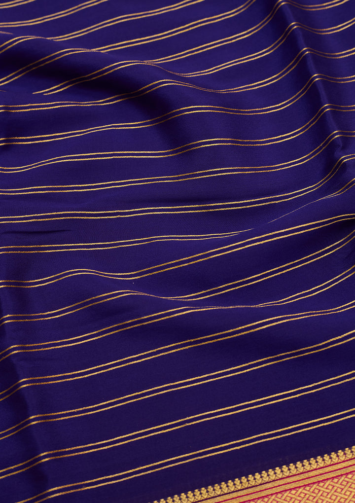 Royal Blue Zariwork Pure Crepe Silk Saree