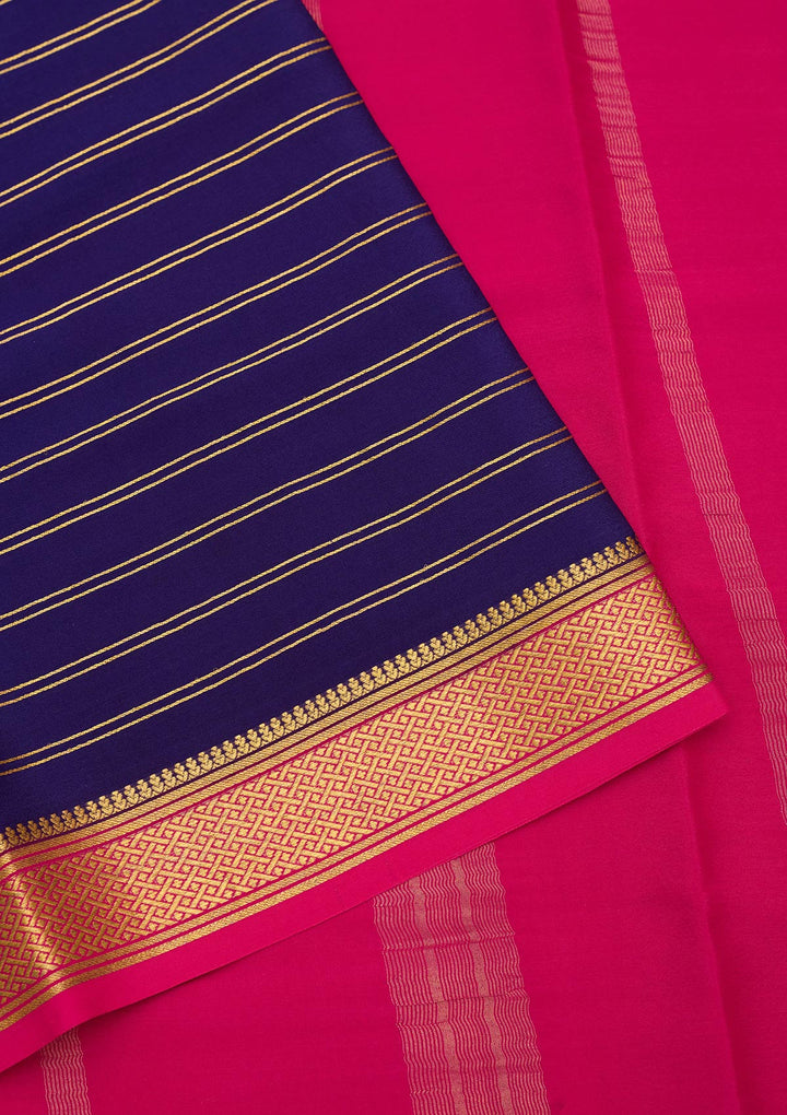 Royal Blue Zariwork Pure Crepe Silk Saree
