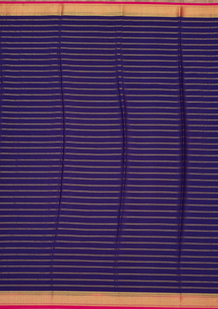 Royal Blue Zariwork Pure Crepe Silk Saree