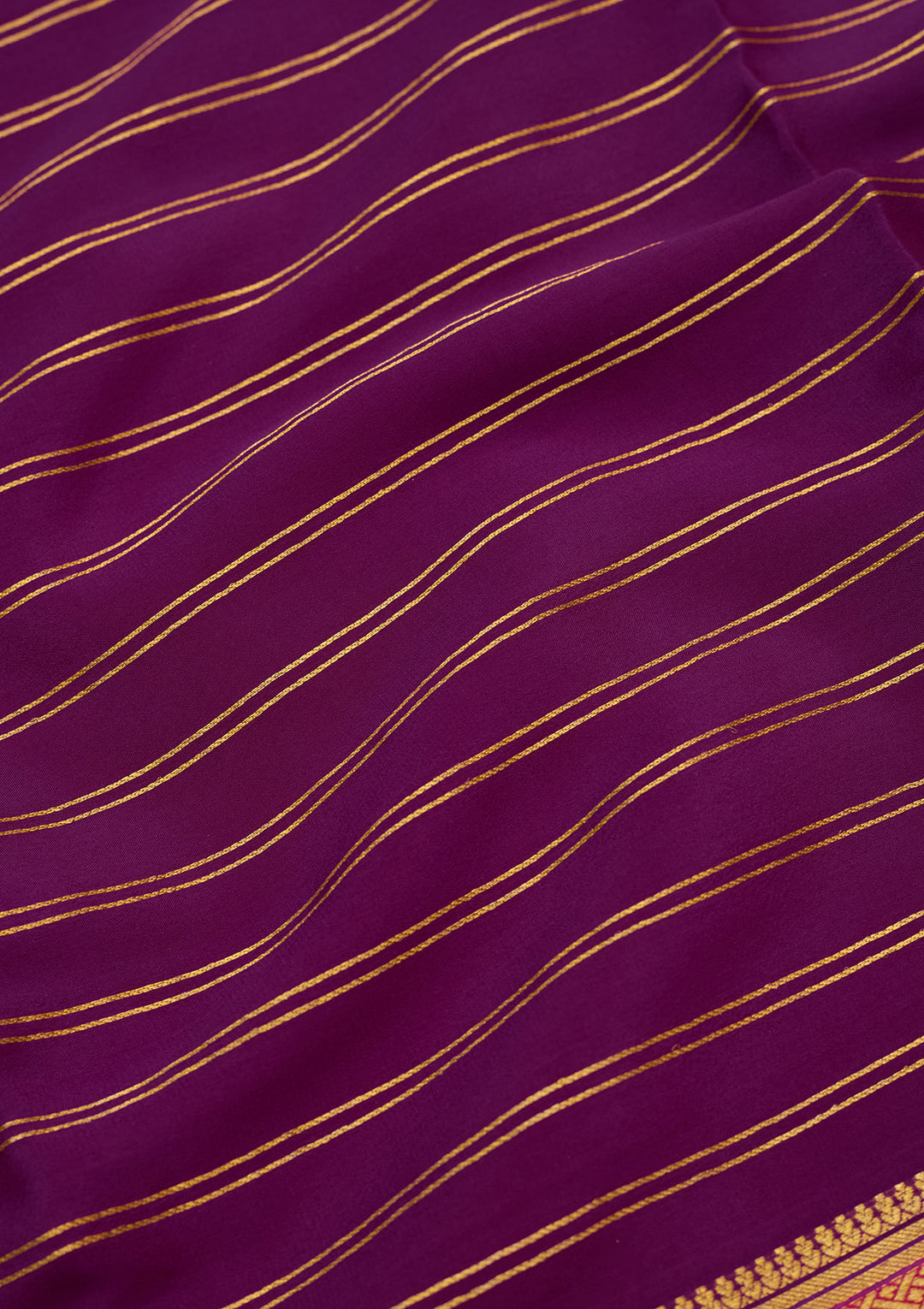 Wine Zariwork Pure Crepe Silk Saree