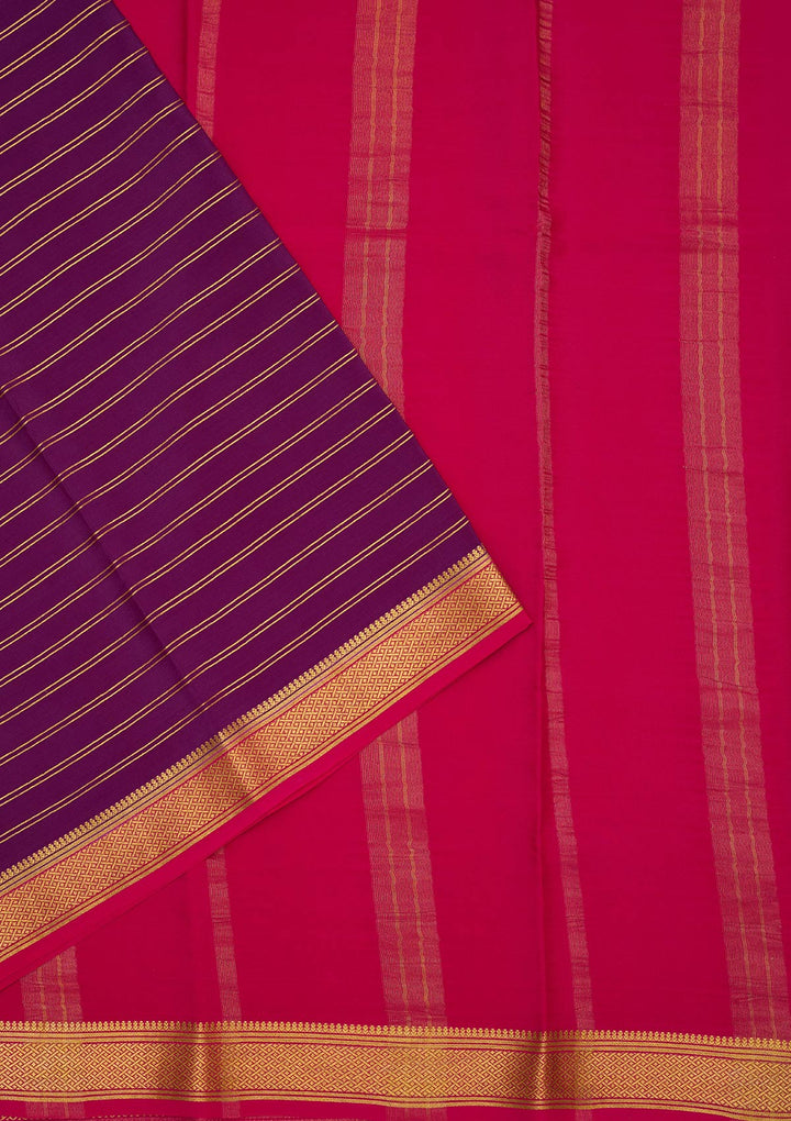 Wine Zariwork Pure Crepe Silk Saree