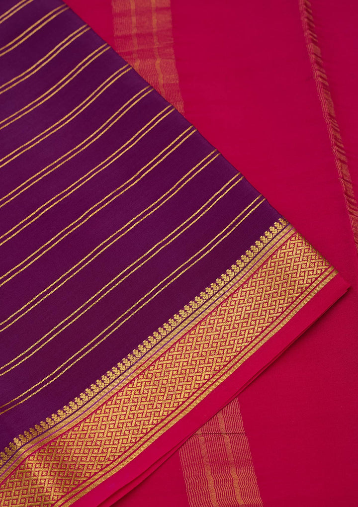 Wine Zariwork Pure Crepe Silk Saree