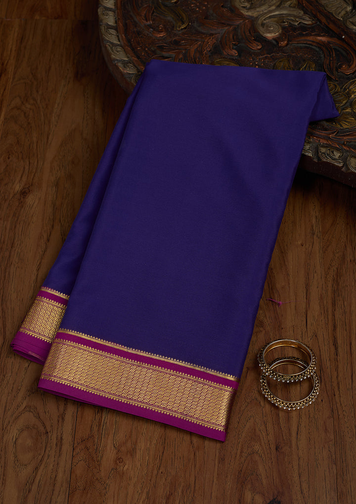 Blue Zariwork Pure Crepe Silk Saree