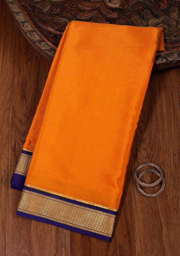 Mustard Zariwork Pure Crepe Silk Saree