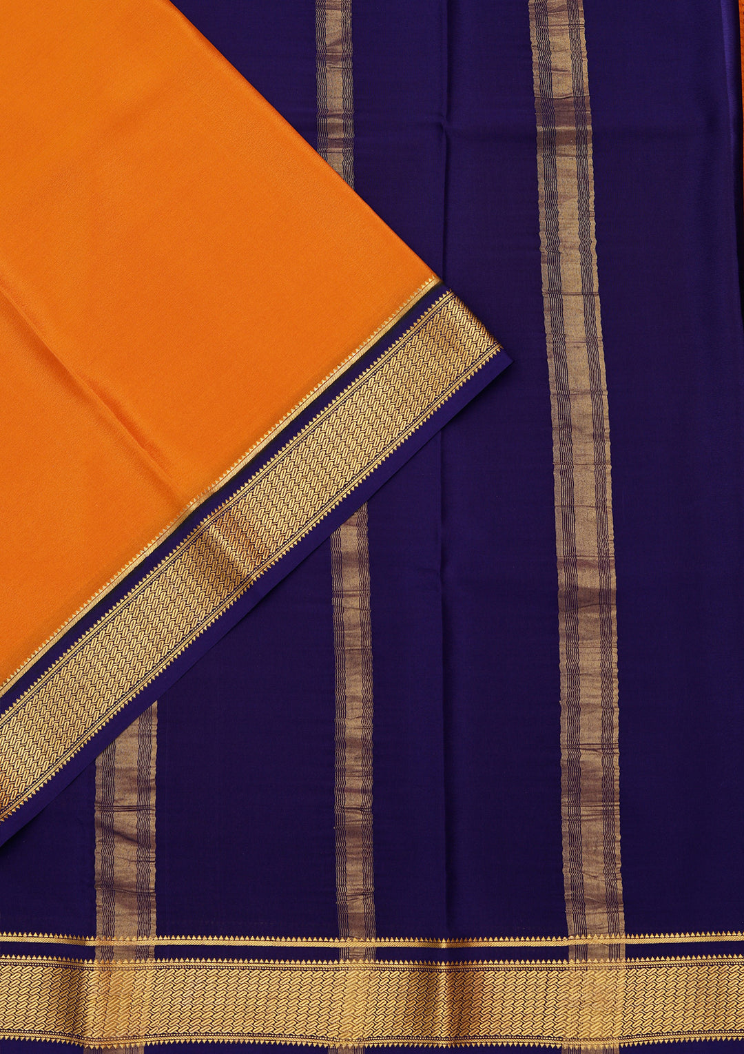 Mustard Zariwork Pure Crepe Silk Saree