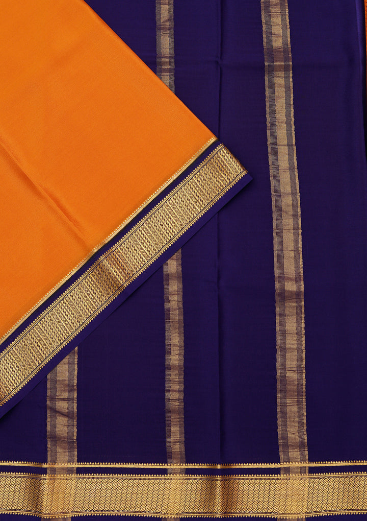 Mustard Zariwork Pure Crepe Silk Saree