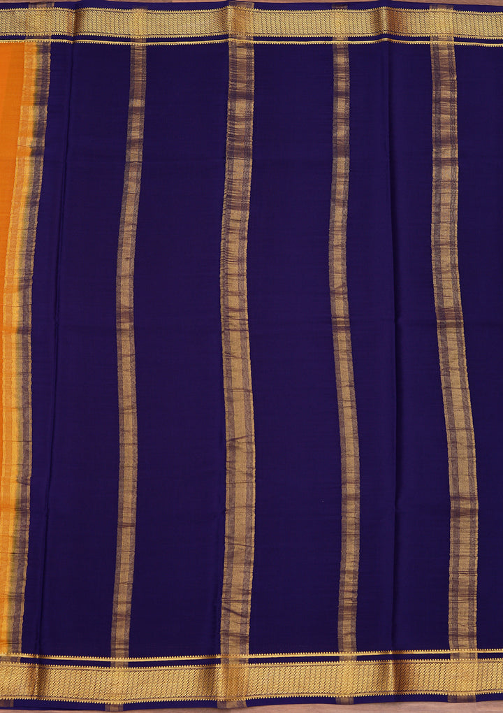 Mustard Zariwork Pure Crepe Silk Saree