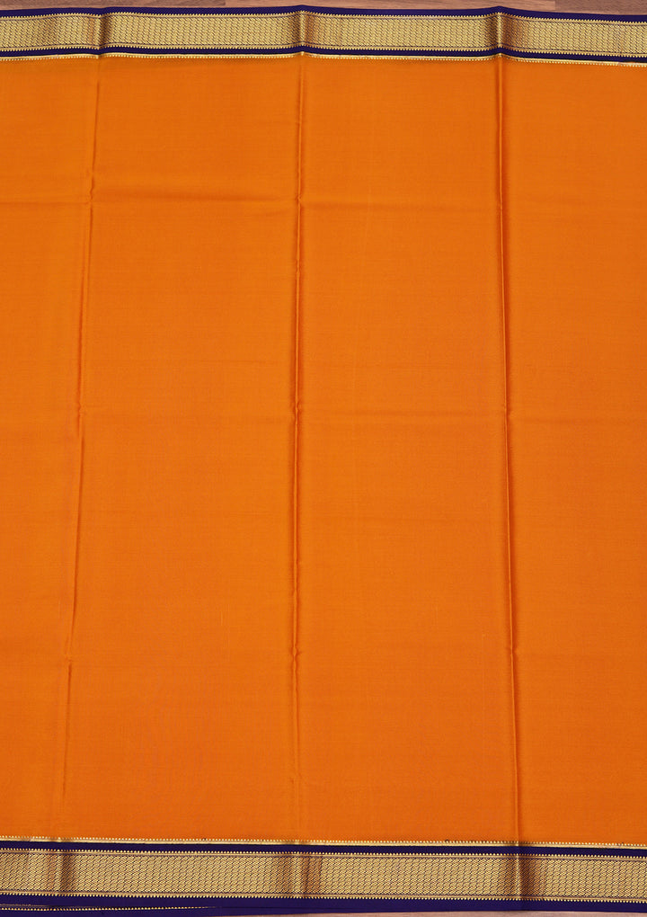 Mustard Zariwork Pure Crepe Silk Saree