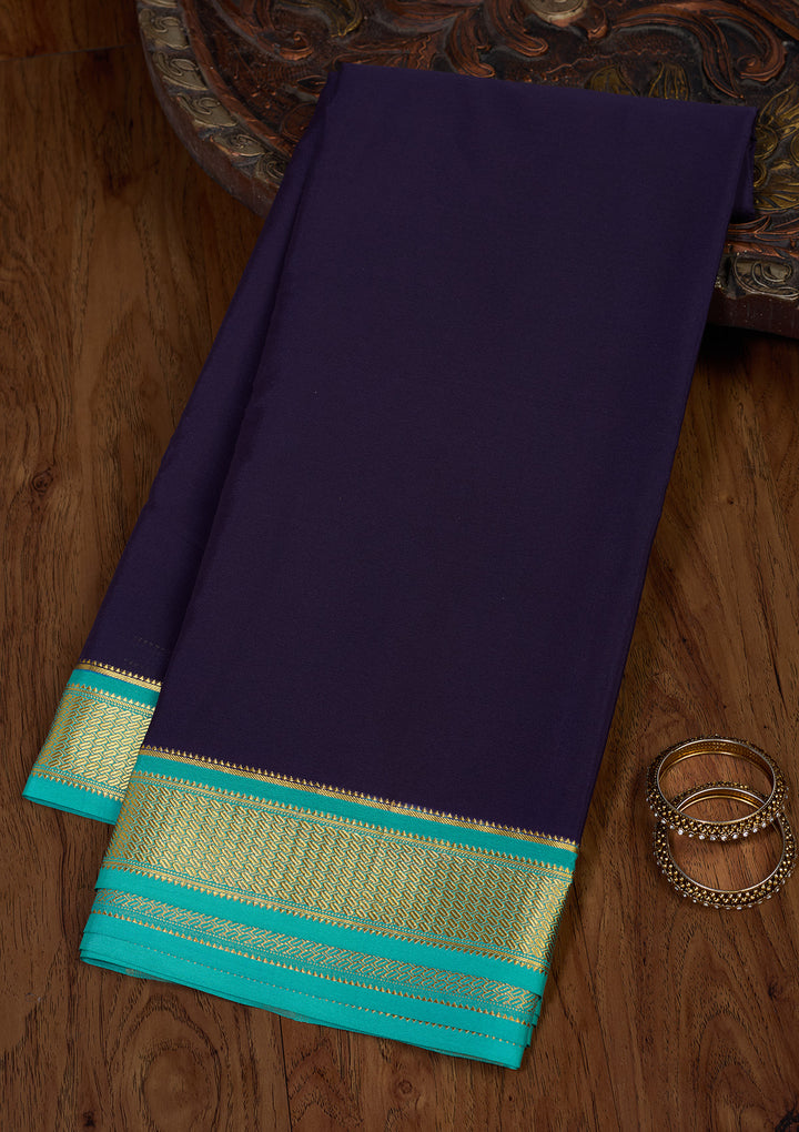 Navy Blue Zariwork Pure Crepe Silk Saree