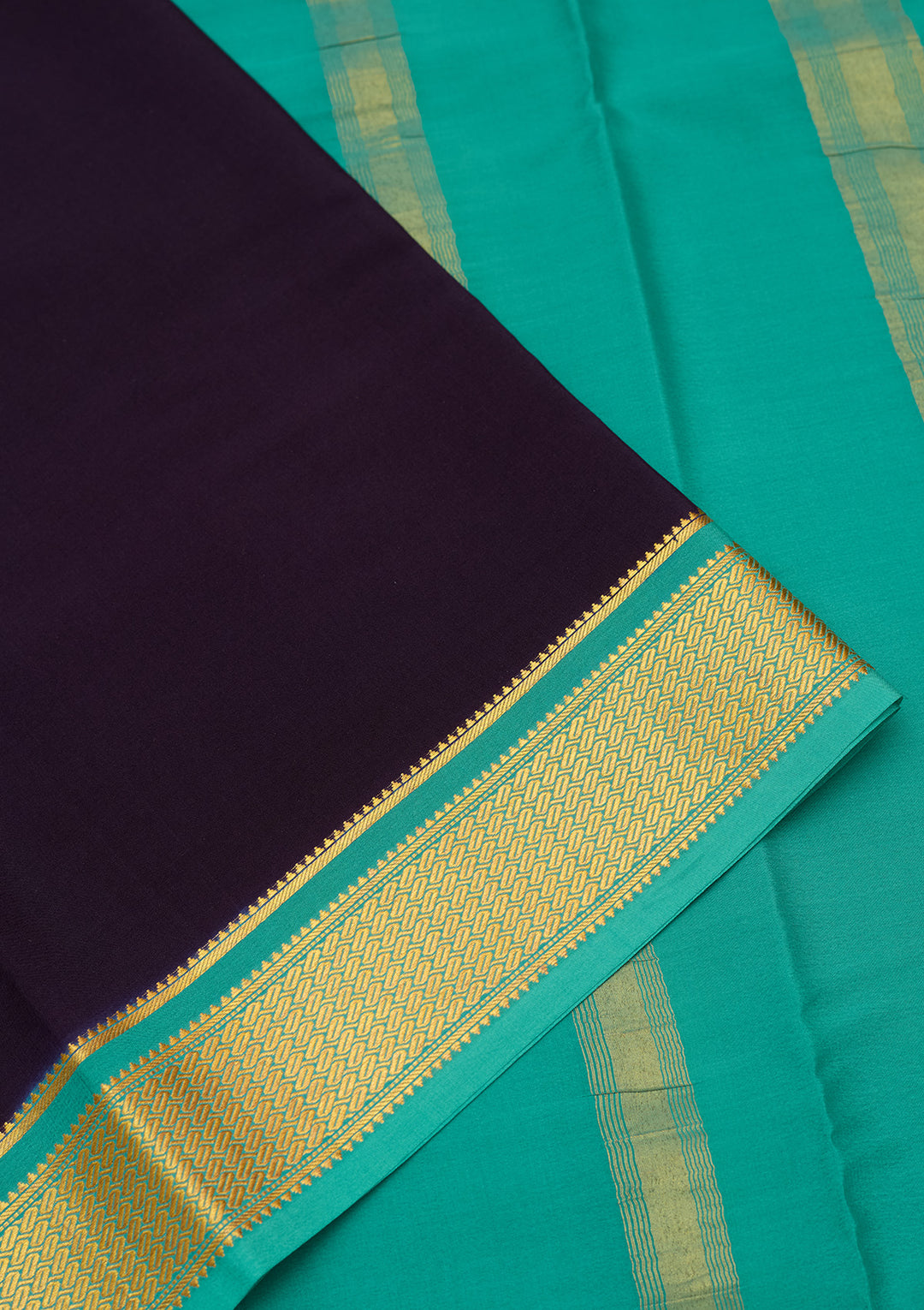 Navy Blue Zariwork Pure Crepe Silk Saree