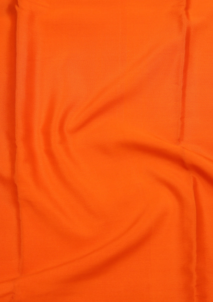 Orange Zariwork Pure Crepe Silk Saree