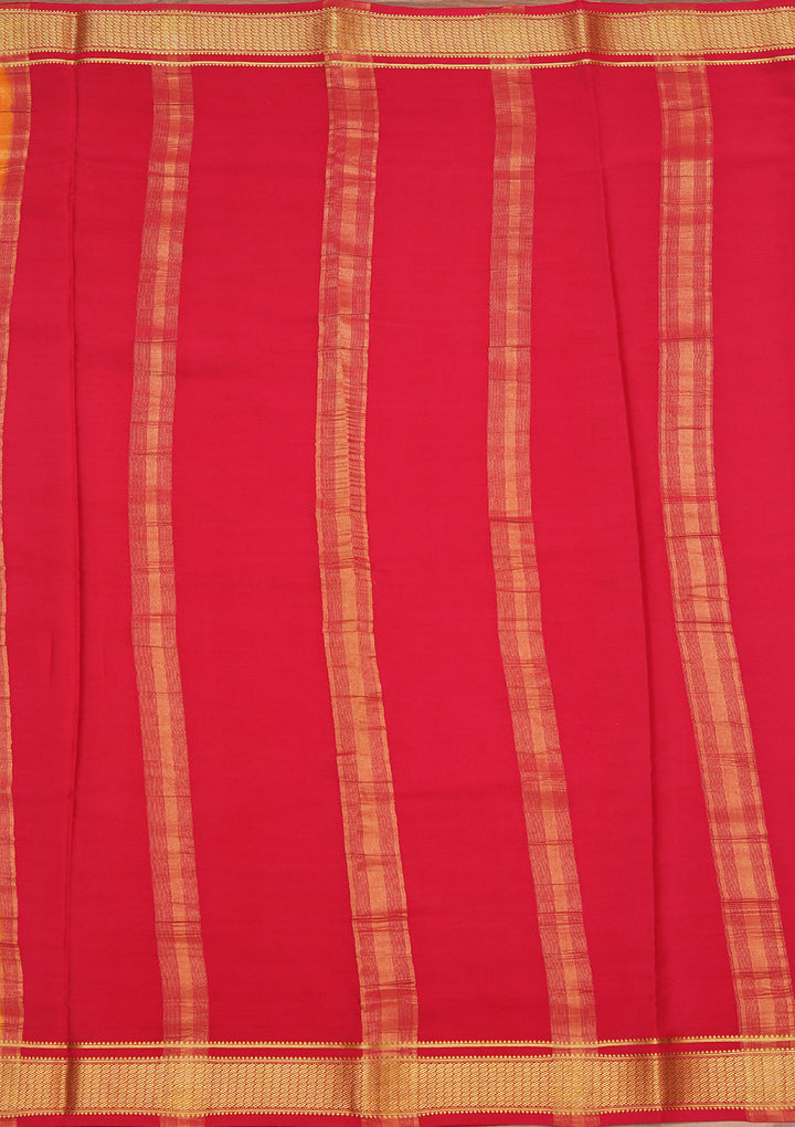 Orange Zariwork Pure Crepe Silk Saree