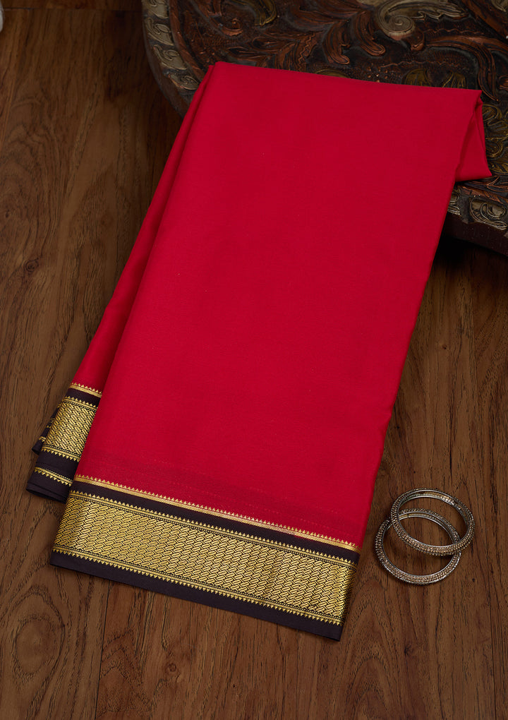 Red Zariwork Pure Crepe Silk Saree