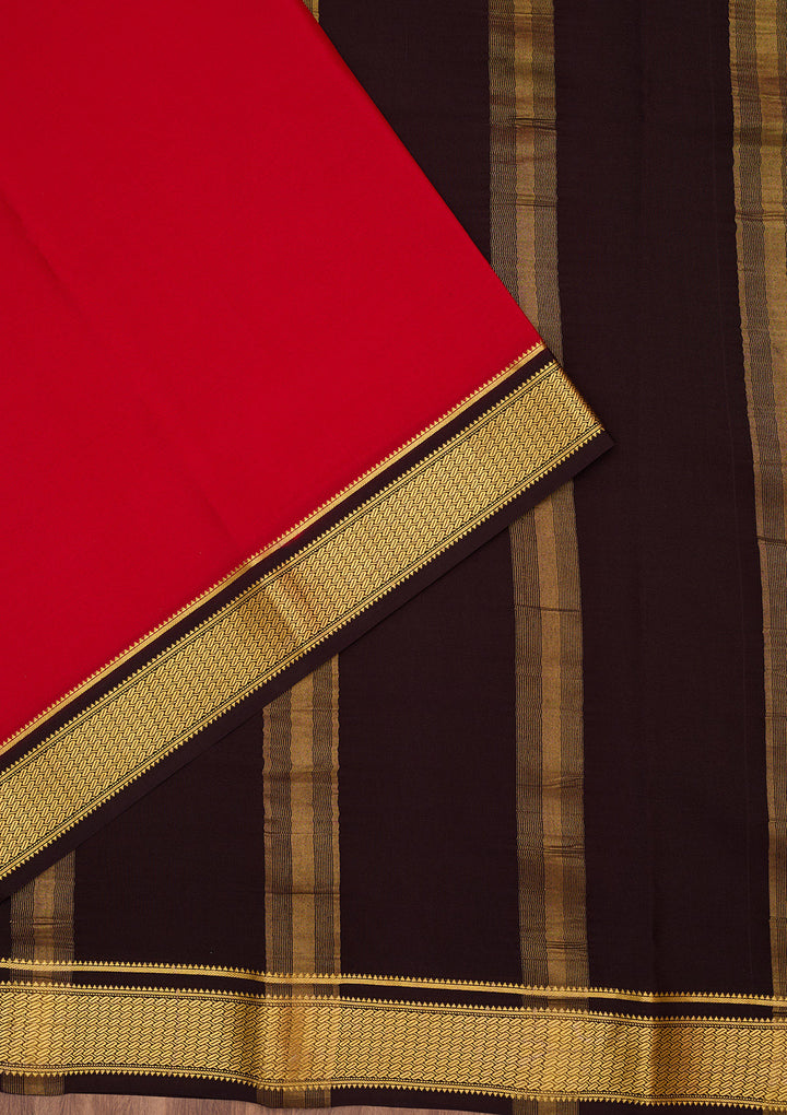 Red Zariwork Pure Crepe Silk Saree