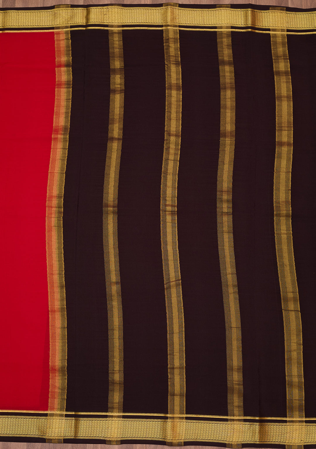 Red Zariwork Pure Crepe Silk Saree