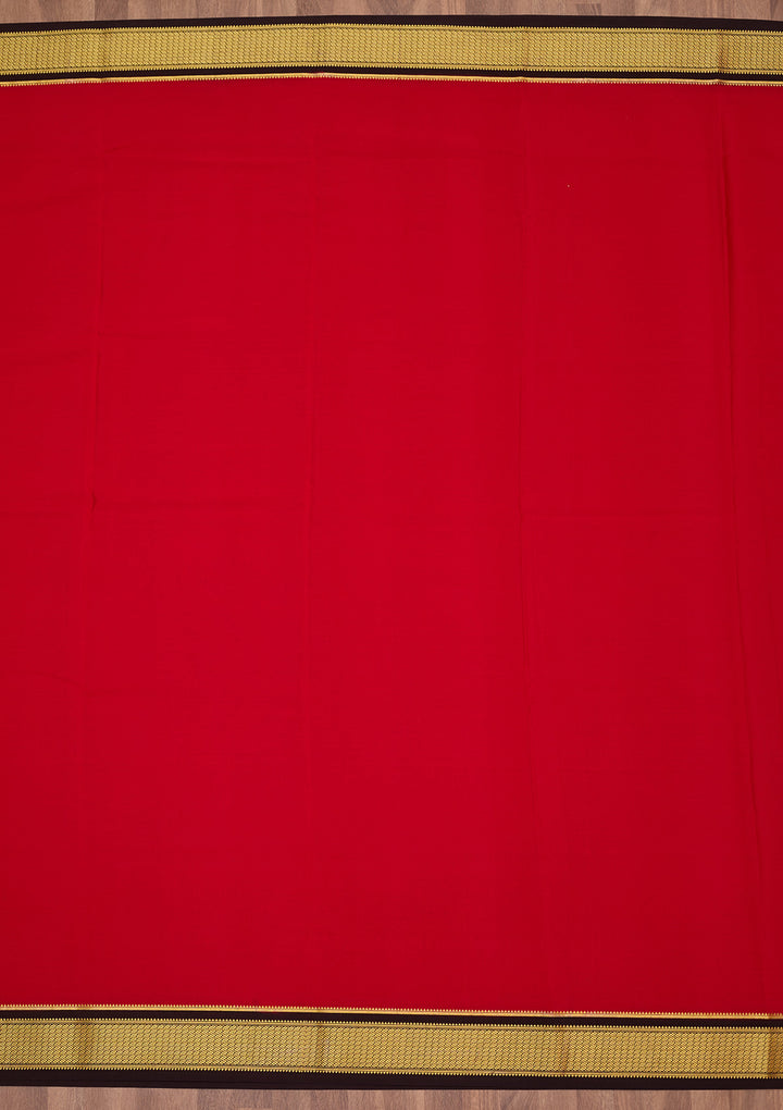 Red Zariwork Pure Crepe Silk Saree