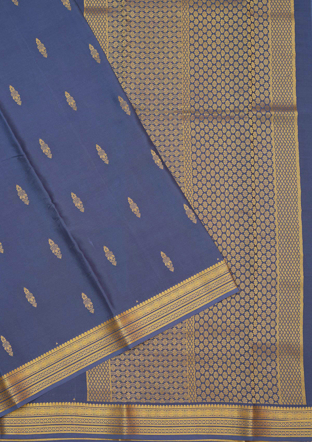 Blue Zariwork Pure Crepe Silk Saree