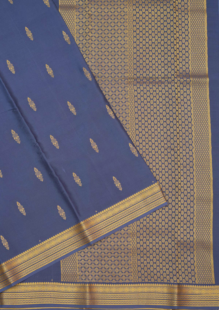 Blue Zariwork Pure Crepe Silk Saree