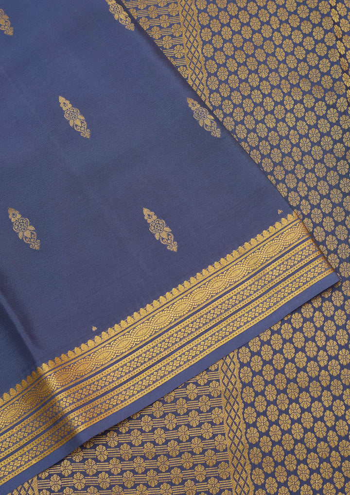 Blue Zariwork Pure Crepe Silk Saree