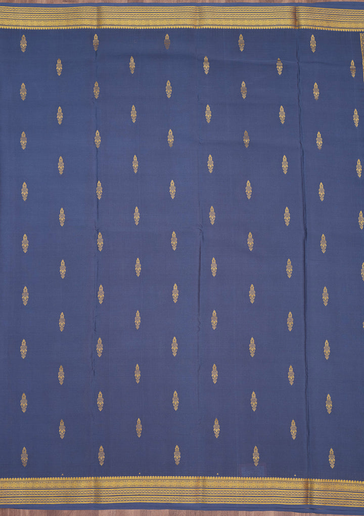 Blue Zariwork Pure Crepe Silk Saree