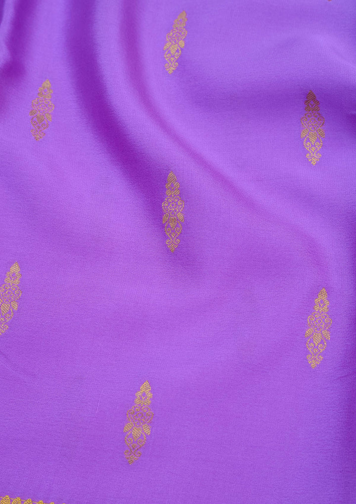Lavender Zariwork Pure Crepe Silk Saree