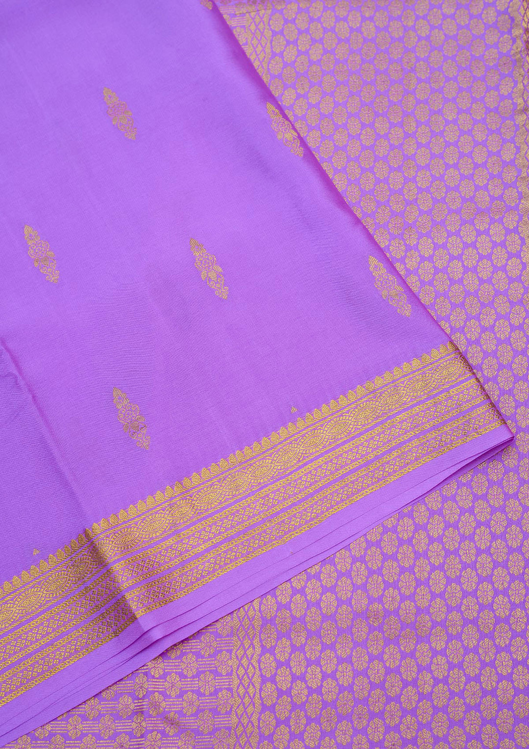 Lavender Zariwork Pure Crepe Silk Saree